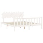 vidaXL Cadre de lit sans matelas blanc bois massif de pin