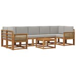 vidaXL Ensemble de canapés d'extérieur 8 Pièces Naturel et gris clair