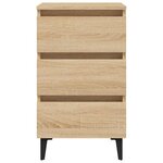 vidaXL Table de chevet avec pieds en métal chêne sonoma 40x35x69 cm