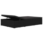 vidaXL Chaise longue convertible avec coussin Résine tressée Noir