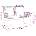 vidaXL Banc de jardin Marron  Noir  Crème Rattan synthétique  acier