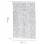 vidaXL Tapis Gris clair 160x230 cm Coton