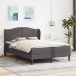 vidaXL Cadre de lit avec tête de lit Gris 140 x 190 cm Simili cuir