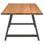 vidaXL Table à manger et bord naturel bois massif chêne rectangulaire