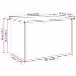 vidaXL Boîte de Rangement Extérieure Réglable Argent 80 x 50.5 x 50 cm