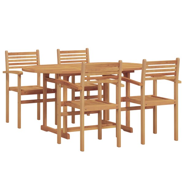 vidaXL Ensemble de salle à manger pour jardin 5 Pièces Marron