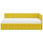 vidaXL Cadre de lit d'angle avec matelas 2 Pièces Jaune Velours