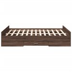 vidaXL Cadre de lit à tiroirs chêne brun 135x190 cm bois d'ingénierie