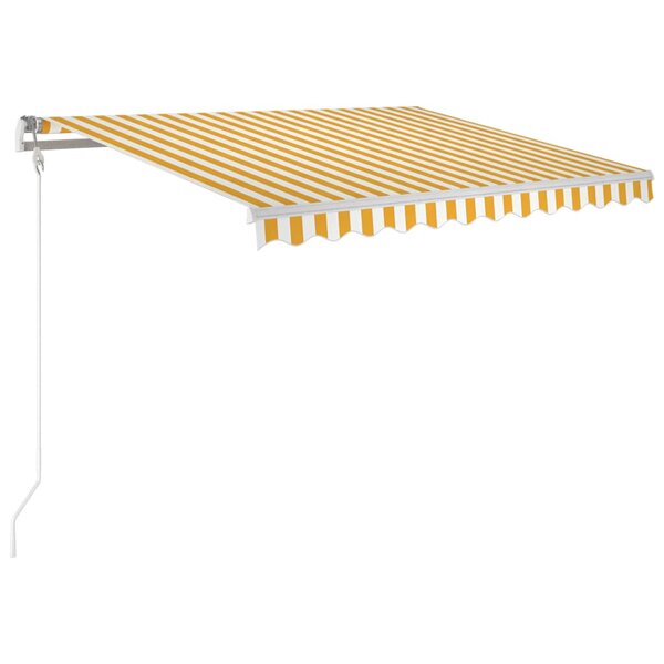 vidaXL Auvent automatique capteur de vent/LED 350x250cm Jaune et blanc