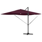 vidaXL Parasol Roma à Bras Déporté Rouge et Noir 352 x 251 x 265 cm