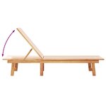 vidaXL Chaise longue et table crème bois d'acacia solide et textilène