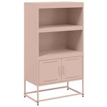 vidaXL Buffet haut rose 68 5x38 5x123 5 cm acier