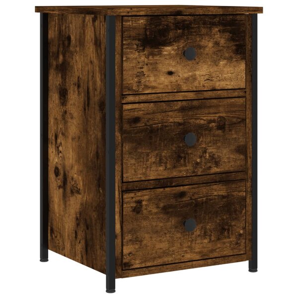 vidaXL Table de chevet chêne fumé 40x36x60 cm bois d'ingénierie
