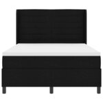 vidaXL Lit à ressort LED avec matelas Noir 140 x 200 cm tissu