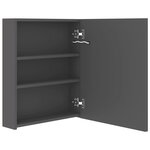 vidaXL Armoire de salle de bain à miroir LED gris 50x14x60 cm