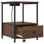 vidaXL Cabinet de chevet avec tiroir 2 Pièces Chêne brun 42 x 41 x 56 cm