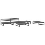 vidaXL Salon de jardin 5 Pièces gris bois massif de pin