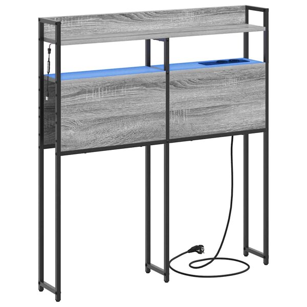 vidaXL Tête de lit de rangement Sonoma gris 90 cm Bois d'ingénierie