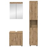 vidaXL Ensemble de mobilier de salle de bain TULUM Chêne artisanal
