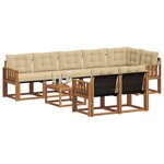 vidaXL Ensemble de canapés d'extérieur 9 Pièces Naturel et Beige