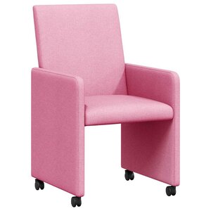 vidaXL Chaises de Salle à Manger avec Roues 2 pc tissu Rose