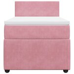 vidaXL Sommier à lattes de lit avec matelas Rose 90x190 cm Velours