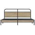 vidaXL Cadre de lit en métal sans matelas chêne fumé 183x213 cm