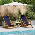 vidaXL Chaise de plage avec coussin 2 Pièces Marron 61.5 x 123 x 82cm
