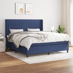vidaXL Sommier à lattes de lit avec matelas Bleu 160x200 cm Tissu