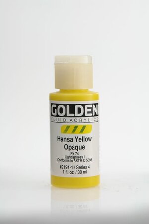 Peinture Acrylic FLUIDS Golden IV 30ml Jaune Hansa opaque