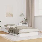 vidaXL Cadre de lit surélevé Blanc 80 x 210 cm Bois massif en pin