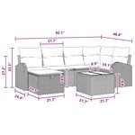 vidaXL Ensemble de canapé de jardin 7 Pièces Marron Poly rotin
