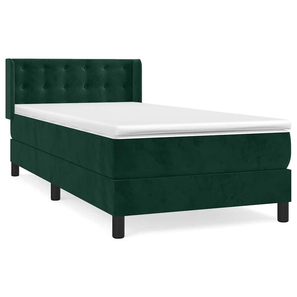 vidaXL Sommier à lattes de lit et matelas Vert foncé 80x200 cm Velours