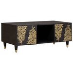 vidaXL Table basse Noir 100 x 54 x 40 cm Bois de mangue massif