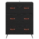 vidaXL Commode Chêne Noir 69 5 x 34 x 90 cm Bois d’ingénierie