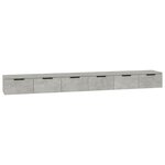 vidaXL Armoires murales 2 Pièces Gris béton 102x30x20cm Bois d'ingénierie