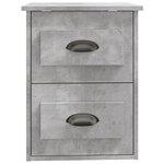 vidaXL Tables de chevet murales 2 Pièces gris béton 41 5x36x53 cm