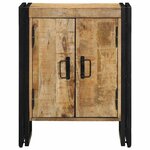 vidaXL Meuble à Chaussures avec étagère Noir Bois de manguier massif