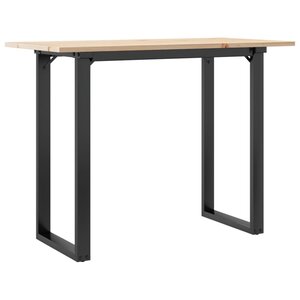 vidaXL Table à manger cadre en O 100x50x75 cm bois de pin massif acier