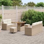 vidaXL Ensemble de canapé de jardin 8 Pièces Beige et crème polyrotin