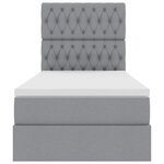 vidaXL Lit avec rangement et matelas Gris clair 90 x 200 cm Polyester