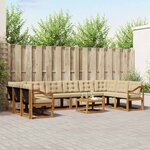 vidaXL Ensemble de canapés d'extérieur 11 Pièces Naturel et Beige