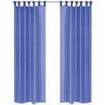 vidaXL Rideau occultant 2 Pièces Voile 140 x 245 cm Bleu royal