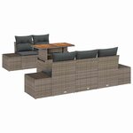 vidaXL Ensemble de canapé de jardin 6 Pièces Gris Poly rotin