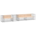 vidaXL Banc de jardin avec panier en gabion bois massif de pin
