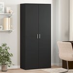 vidaXL Buffet haut noir 80x35x180 cm bois d'ingénierie