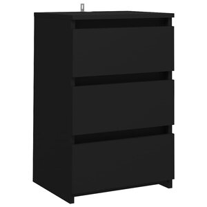 vidaXL Table de chevet Noir 40x35x62 5 cm Aggloméré
