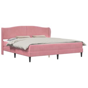vidaXL Cadre de lit avec tête de lit Rose 180 x 200 cm Velours