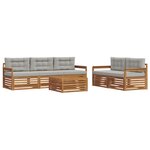 vidaXL Ensemble de canapés d'extérieur 6 pc Gris Naturel et Clair