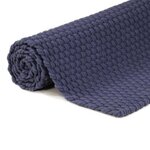 vidaXL Tapis rectangulaire Bleu marine 120x180 cm Coton